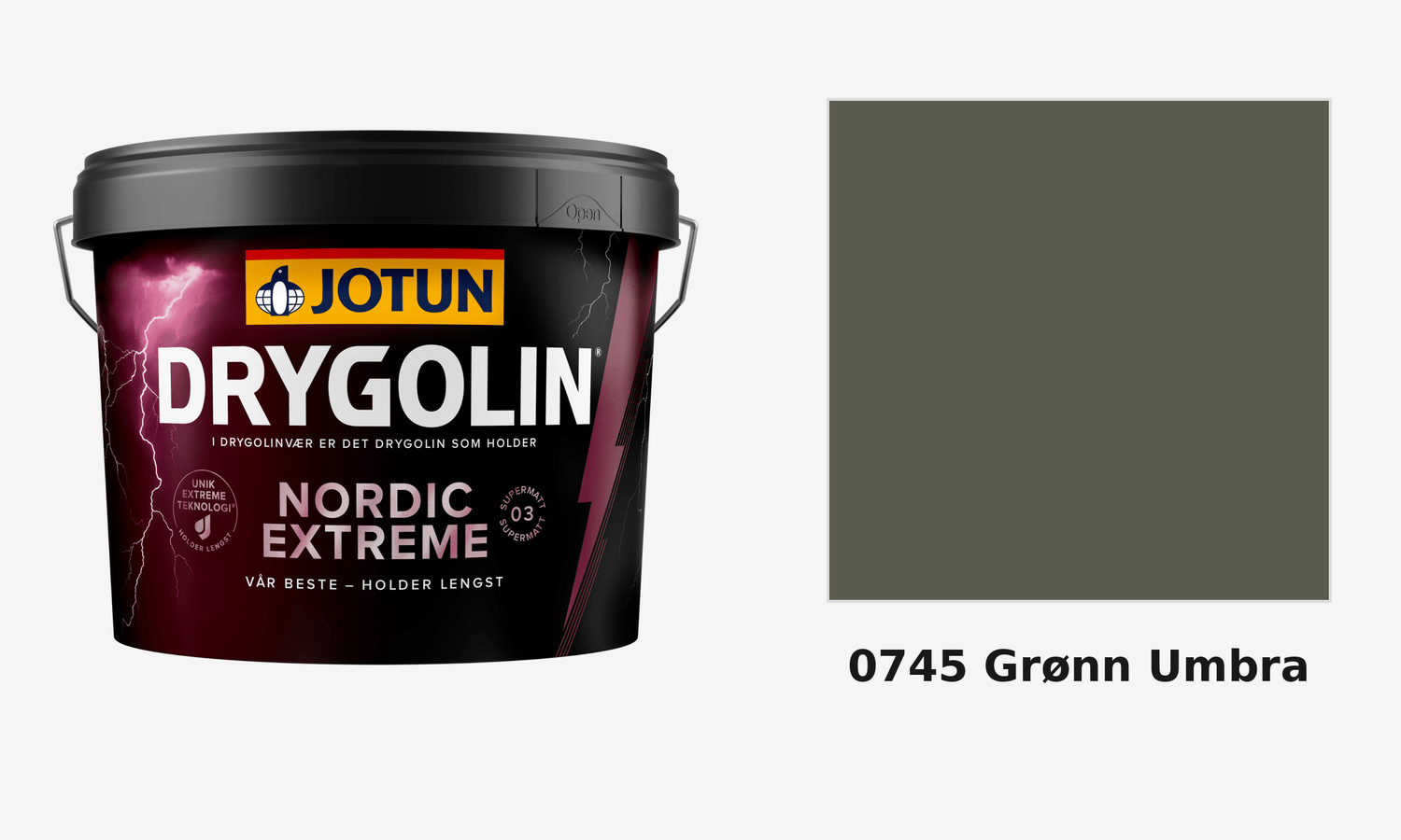 RESTSALG: Drygolin Nordic Extreme - 9L, 0745 GRØNN UMBRA - Malprivat.dk