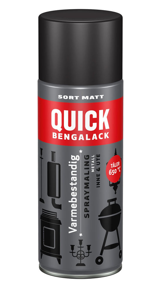 Quick Spray VARMEBESTANDIG Sort Mat - Malprivat.dk