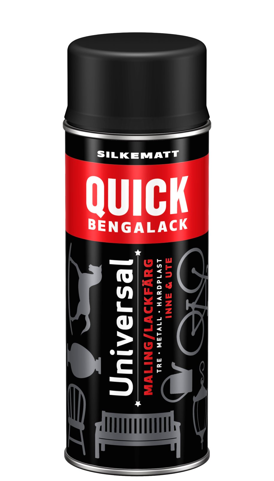 Quick Bengalack Blank Spraymaling, Hvid / Sort - Malprivat.dk