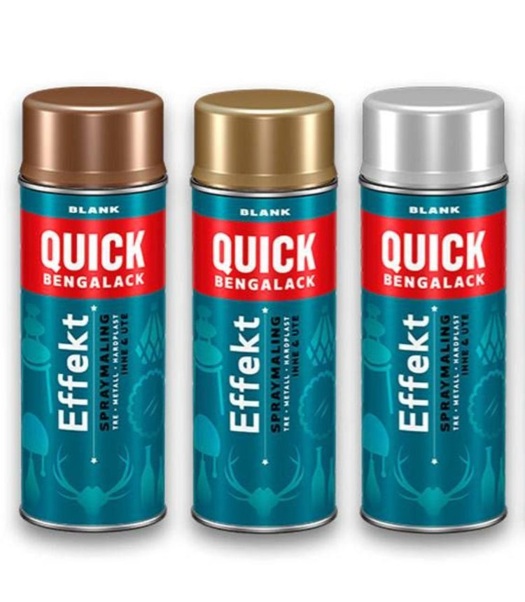 Quick Bengalack Effektspray - Guld, Sølv, Kobber - Malprivat.dk